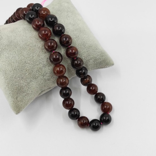 10 MM Küre Kesim Delikli Lal Garnet Taşı - KLCDEL1013