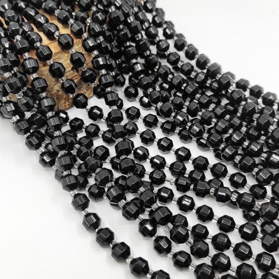 8 MM Hekzagonal Kesimli Obsidyen Taşı Dizi - 00007511