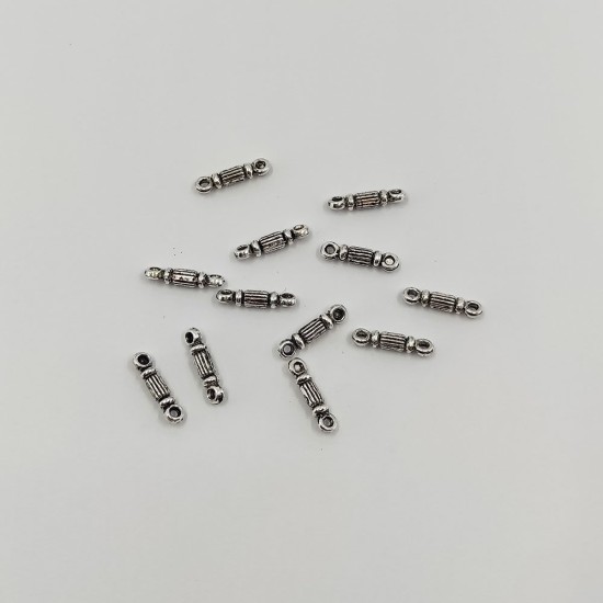 5 Adet 13X4 MM Çift Kulplu Bileklik Kolye Takı Tesbih Ara Aparat Malzeme - KLCTK0395